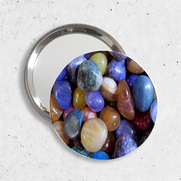 Rock Tumbler Used To Polish A Collection Of Small Colorful Pebbles 2.25  Handbag Mirrors