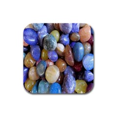 Rock Tumbler Used To Polish A Collection Of Small Colorful Pebbles Rubber Square Coaster (4 Pack)  by Simbadda