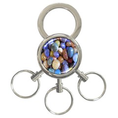 Rock Tumbler Used To Polish A Collection Of Small Colorful Pebbles 3-ring Key Chains by Simbadda