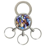 Rock Tumbler Used To Polish A Collection Of Small Colorful Pebbles 3-Ring Key Chains Front