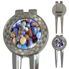 Rock Tumbler Used To Polish A Collection Of Small Colorful Pebbles 3-in-1 Golf Divots by Simbadda