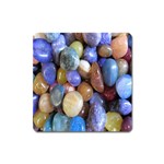 Rock Tumbler Used To Polish A Collection Of Small Colorful Pebbles Square Magnet Front