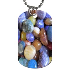 Rock Tumbler Used To Polish A Collection Of Small Colorful Pebbles Dog Tag (one Side) by Simbadda