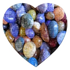 Rock Tumbler Used To Polish A Collection Of Small Colorful Pebbles Jigsaw Puzzle (heart) by Simbadda