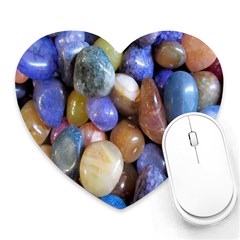 Rock Tumbler Used To Polish A Collection Of Small Colorful Pebbles Heart Mousepads by Simbadda