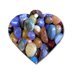 Rock Tumbler Used To Polish A Collection Of Small Colorful Pebbles Dog Tag Heart (two Sides)