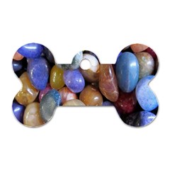 Rock Tumbler Used To Polish A Collection Of Small Colorful Pebbles Dog Tag Bone (two Sides) by Simbadda