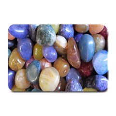 Rock Tumbler Used To Polish A Collection Of Small Colorful Pebbles Plate Mats by Simbadda