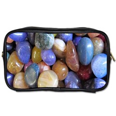 Rock Tumbler Used To Polish A Collection Of Small Colorful Pebbles Toiletries Bags by Simbadda