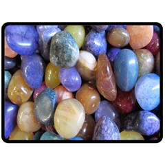 Rock Tumbler Used To Polish A Collection Of Small Colorful Pebbles Fleece Blanket (large)  by Simbadda