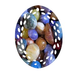 Rock Tumbler Used To Polish A Collection Of Small Colorful Pebbles Oval Filigree Ornament (two Sides)