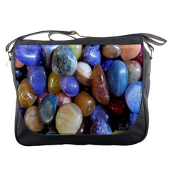 Rock Tumbler Used To Polish A Collection Of Small Colorful Pebbles Messenger Bags by Simbadda