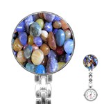 Rock Tumbler Used To Polish A Collection Of Small Colorful Pebbles Stainless Steel Nurses Watch Front