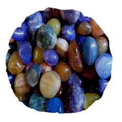 Rock Tumbler Used To Polish A Collection Of Small Colorful Pebbles Large 18  Premium Flano Round Cushions by Simbadda