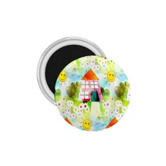 Summer House And Garden A Completely Seamless Tile Able Background 1 75  Magnets by Simbadda