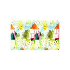 Summer House And Garden A Completely Seamless Tile Able Background Magnet (name Card) by Simbadda