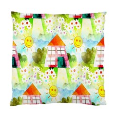 Summer House And Garden A Completely Seamless Tile Able Background Standard Cushion Case (one Side) by Simbadda