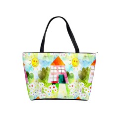 Summer House And Garden A Completely Seamless Tile Able Background Shoulder Handbags by Simbadda