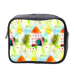 Summer House And Garden A Completely Seamless Tile Able Background Mini Toiletries Bag 2-side by Simbadda