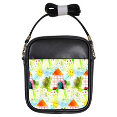 Summer House And Garden A Completely Seamless Tile Able Background Girls Sling Bags by Simbadda