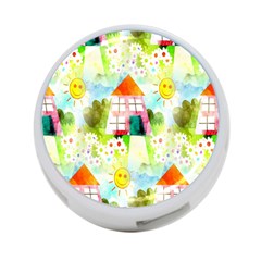 Summer House And Garden A Completely Seamless Tile Able Background 4-port Usb Hub (two Sides)  by Simbadda