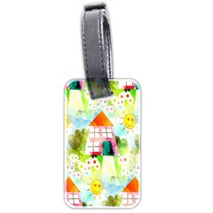 Summer House And Garden A Completely Seamless Tile Able Background Luggage Tags (two Sides) by Simbadda