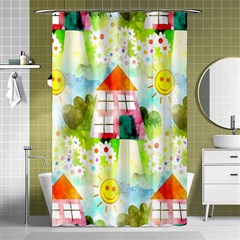 Summer House And Garden A Completely Seamless Tile Able Background Shower Curtain 48  X 72  (small)  by Simbadda