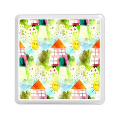 Summer House And Garden A Completely Seamless Tile Able Background Memory Card Reader (square)  by Simbadda