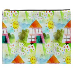 Summer House And Garden A Completely Seamless Tile Able Background Cosmetic Bag (xxxl)  by Simbadda