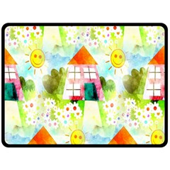 Summer House And Garden A Completely Seamless Tile Able Background Double Sided Fleece Blanket (large)  by Simbadda