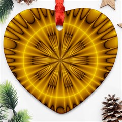 Fractal Yellow Kaleidoscope Lyapunov Ornament (Heart)