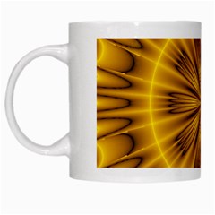 Fractal Yellow Kaleidoscope Lyapunov White Mugs by Simbadda