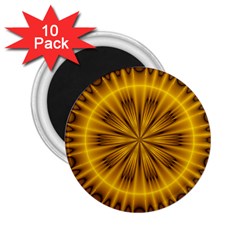 Fractal Yellow Kaleidoscope Lyapunov 2 25  Magnets (10 Pack)  by Simbadda