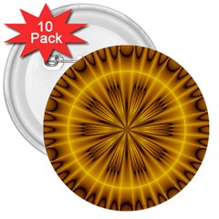 Fractal Yellow Kaleidoscope Lyapunov 3  Buttons (10 Pack)  by Simbadda