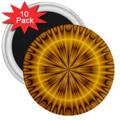 Fractal Yellow Kaleidoscope Lyapunov 3  Magnets (10 Pack)  by Simbadda