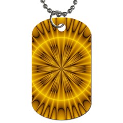 Fractal Yellow Kaleidoscope Lyapunov Dog Tag (One Side)