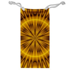 Fractal Yellow Kaleidoscope Lyapunov Jewelry Bag by Simbadda