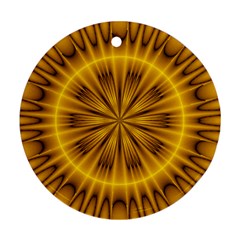 Fractal Yellow Kaleidoscope Lyapunov Round Ornament (Two Sides)