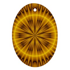 Fractal Yellow Kaleidoscope Lyapunov Oval Ornament (two Sides) by Simbadda