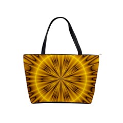 Fractal Yellow Kaleidoscope Lyapunov Shoulder Handbags by Simbadda