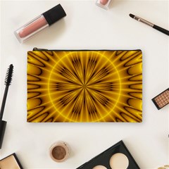 Fractal Yellow Kaleidoscope Lyapunov Cosmetic Bag (medium)  by Simbadda