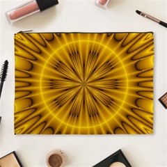 Fractal Yellow Kaleidoscope Lyapunov Cosmetic Bag (xl) by Simbadda