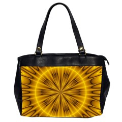 Fractal Yellow Kaleidoscope Lyapunov Office Handbags (2 Sides)  by Simbadda