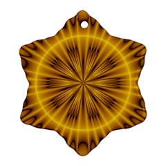 Fractal Yellow Kaleidoscope Lyapunov Snowflake Ornament (two Sides) by Simbadda