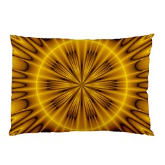 Fractal Yellow Kaleidoscope Lyapunov Pillow Case (two Sides) by Simbadda