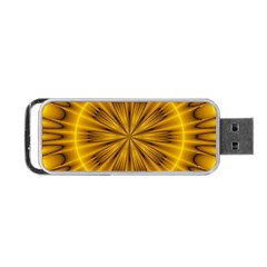 Fractal Yellow Kaleidoscope Lyapunov Portable Usb Flash (two Sides) by Simbadda