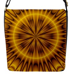 Fractal Yellow Kaleidoscope Lyapunov Flap Messenger Bag (s) by Simbadda