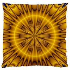 Fractal Yellow Kaleidoscope Lyapunov Large Flano Cushion Case (One Side)