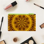 Fractal Yellow Kaleidoscope Lyapunov Cosmetic Bag (XS) Back