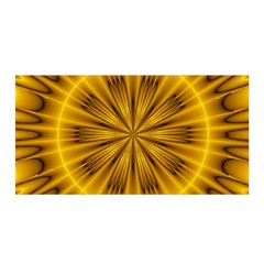 Fractal Yellow Kaleidoscope Lyapunov Satin Wrap